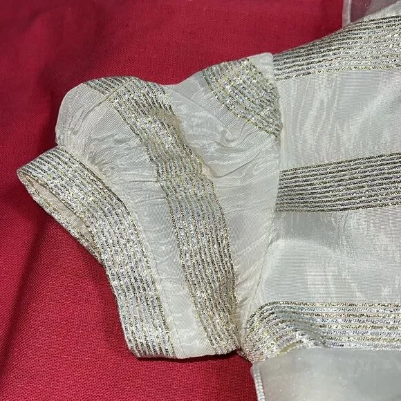 SYLVIA WHYTE for Neiman-Marcus 2T special occasion dress. Ivory, gold and silver - Picture 7 of 10